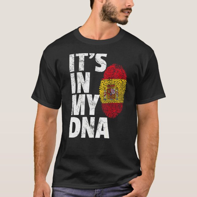 It's In My Dna Spanish Spain Flag   Men Women T-Shirt (Front)