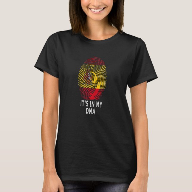 It's In My Dna Spanish Spain Flag National Pride R T-Shirt (Front)