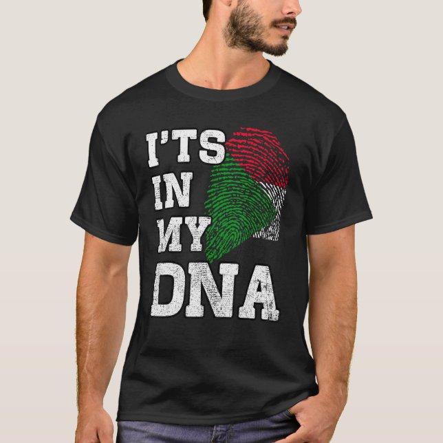 It's In My DNA Sudanese Fingerprint Proud Sudan Fl T-Shirt (Front)