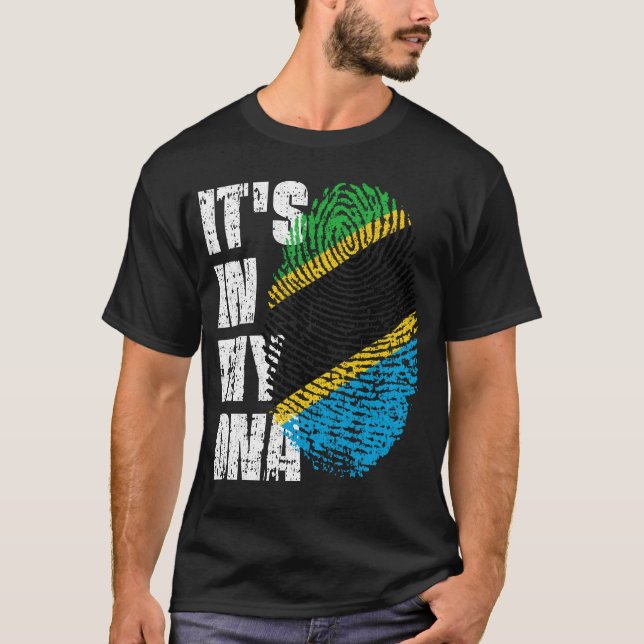 IT'S IN MY DNA Tanzania Flag Boy Girl Gift T-Shirt (Front)