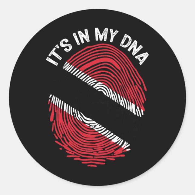 It's In My Dna Trinidad And Tobago Flag Proud Trin Classic Round Sticker (Front)