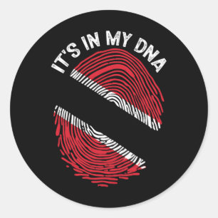 It's In My Dna Trinidad And Togo Flag Proud Trinid Classic Round Sticker