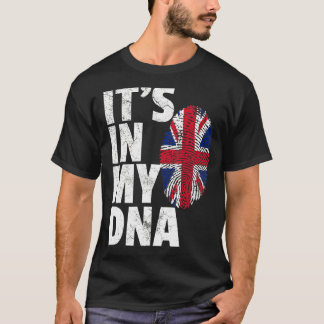 It's In My Dna Uk England Union Jack Flag T-Shirt