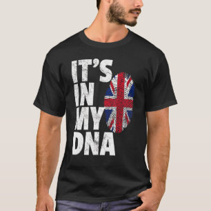 It's In My Dna Uk England Union Jack Flag T-Shirt