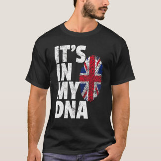 It's In My Dna Uk England Union Jack Flag T-Shirt