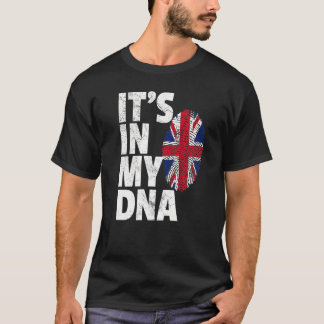 It's In My Dna Uk England Union Jack Flag T-Shirt