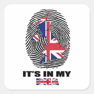 It's In My DNA UK Patriotic United Kingdom British Square Sticker