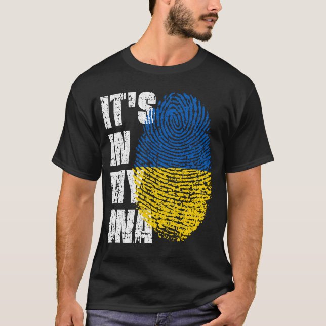 IT'S IN MY DNA Ukraine Flag Boy Girl Gift T-Shirt (Front)