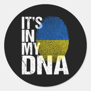 It's In My DNA Ukraine Ukrainian Flag Retro Men Wo Classic Round Sticker