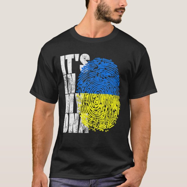 It's In My DNA Ukrainian Gifts Vyshyvanka Kozak Uk T-Shirt (Front)