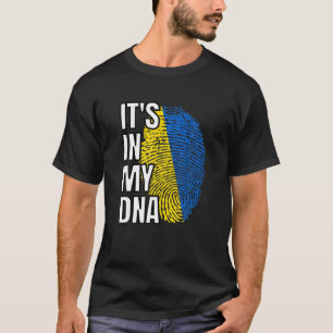 Its In My DNA Ukranian Flag Ukraine Fingerprint T-Shirt