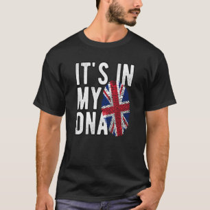 It's In My DNA Union Jack Fingerprint British Isle T-Shirt