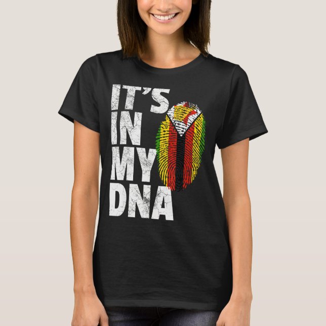IT'S IN MY DNA Zimbabwe Flag Official Pride Gift C T-Shirt (Front)