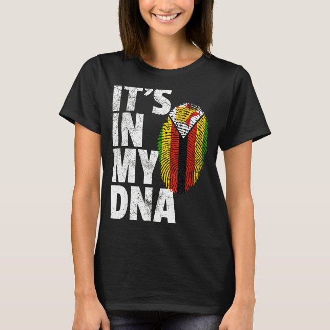 IT'S IN MY DNA Zimbabwe Flag Official Pride Gift C T-Shirt (Front)
