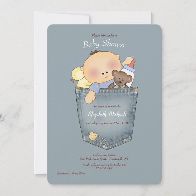 It's in the Pocket Baby Shower Invitation (Front)