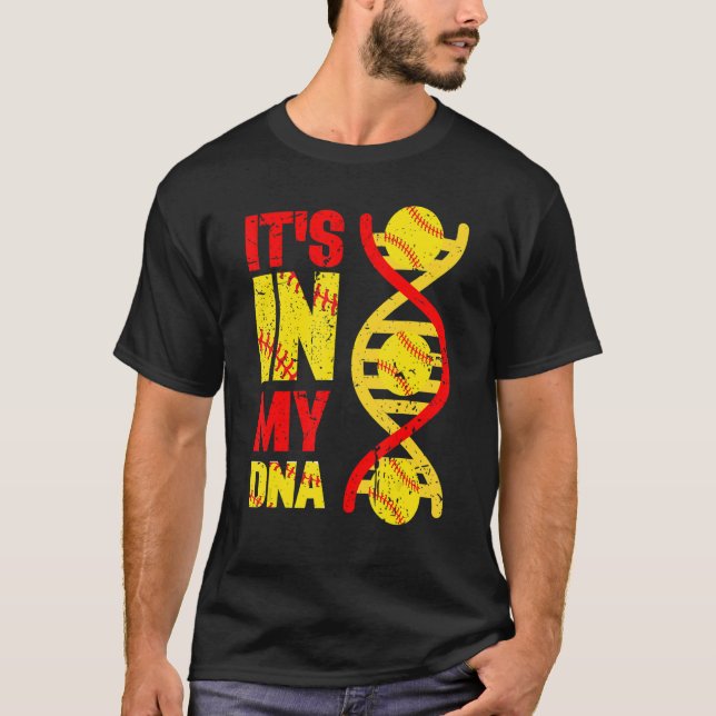 It's Ins My DNA Softball Sport Players   Fans Team T-Shirt (Front)