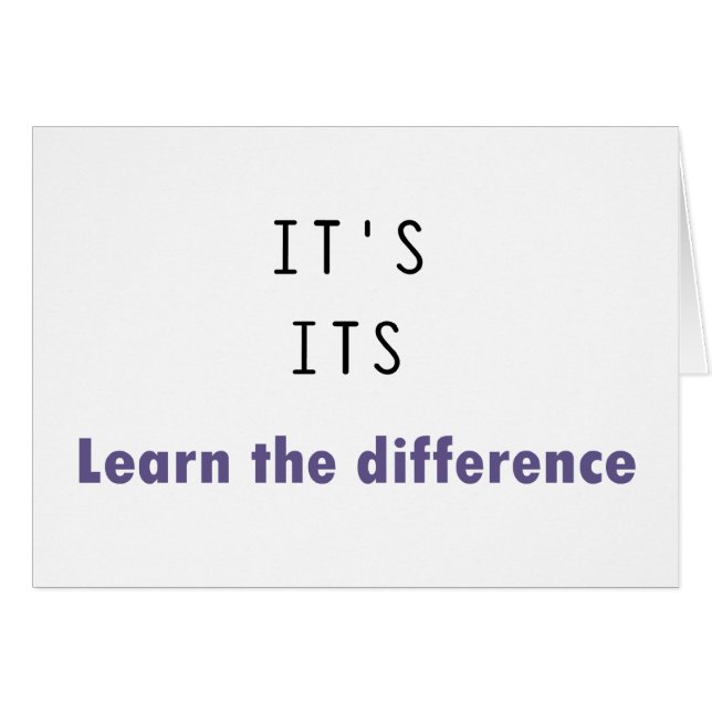 It's Its Grammar (Front Horizontal)