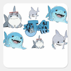 It's Jeff the landshark comics book character Square Sticker