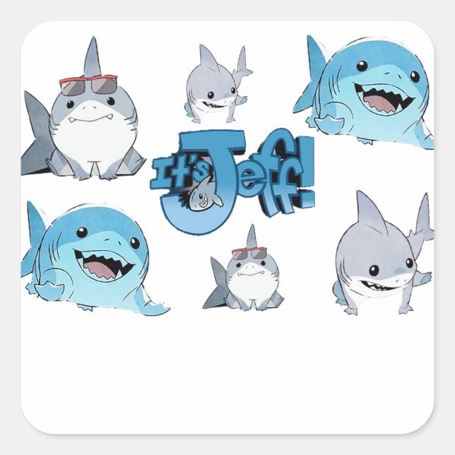 It's Jeff the landshark comics book character Square Sticker (Front)