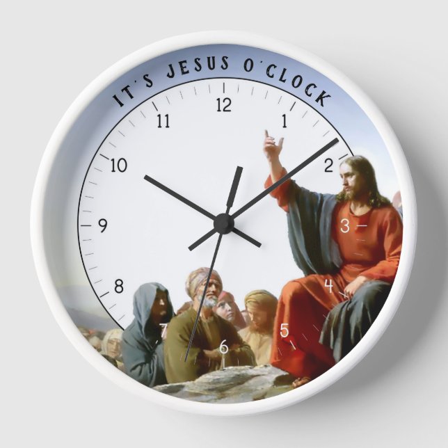 It's Jesus O'clock Funny Jesus Christ Clock (Front)