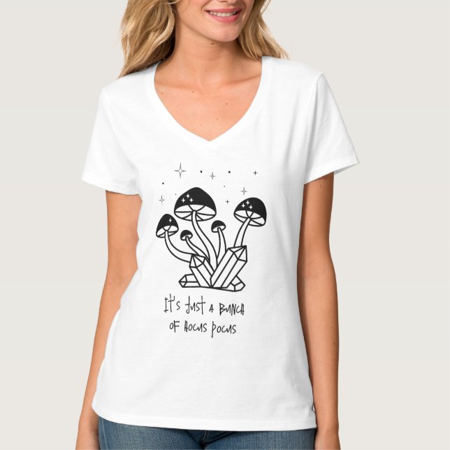 It's Just a Bunch Of Hocus Pocus Black Toadstools T-Shirt (Front)