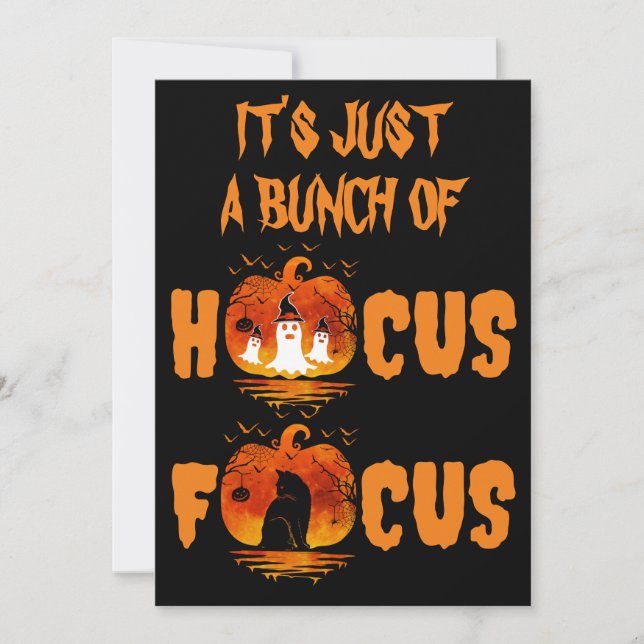 It's Just a Bunch of Hocus Pocus Pumpkin Halloween Invitation (Front)