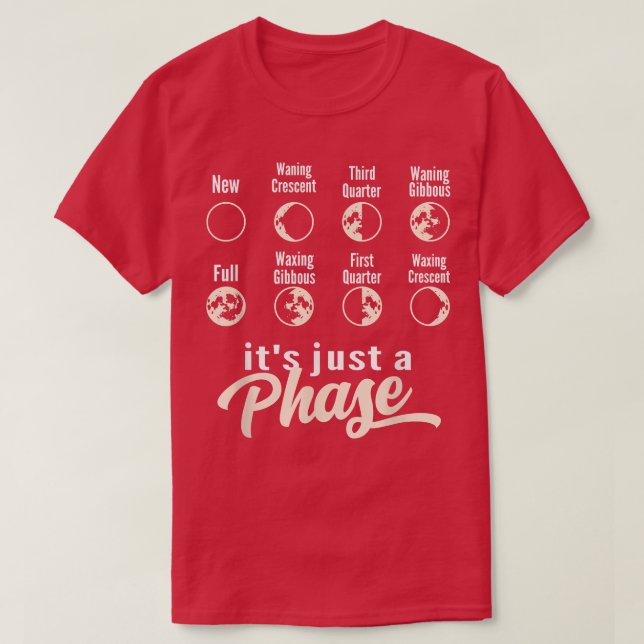 Its Just A Phase Moon Phase Space Science Astronom T-Shirt (Design Front)