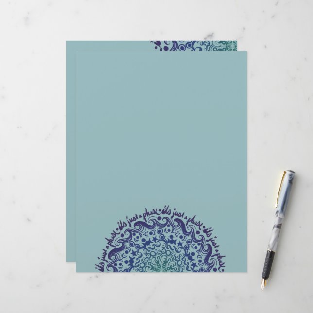 It's just a phase moon phases moonchild            custom letterhead (Front/Back In Situ)