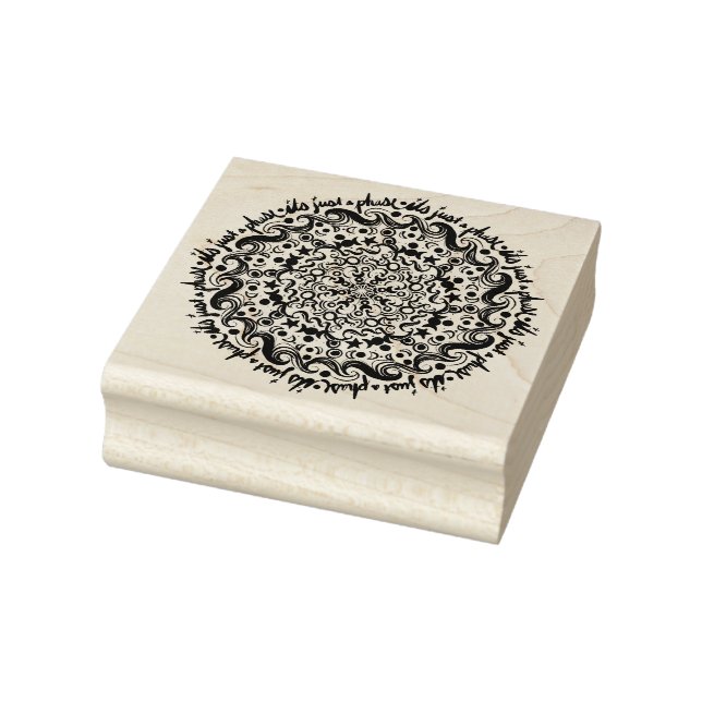 It's just a phase moon phases moonchild            rubber stamp (Stamp)