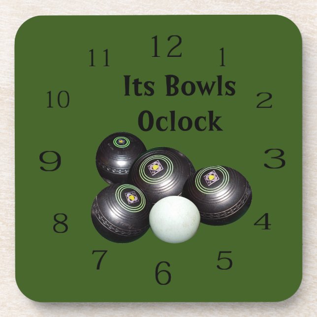 Its Lawn Bowls Oclock, Coaster (Front)