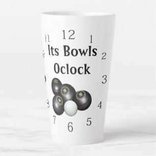 Its Lawn Bowls Oclock, Latte Mug