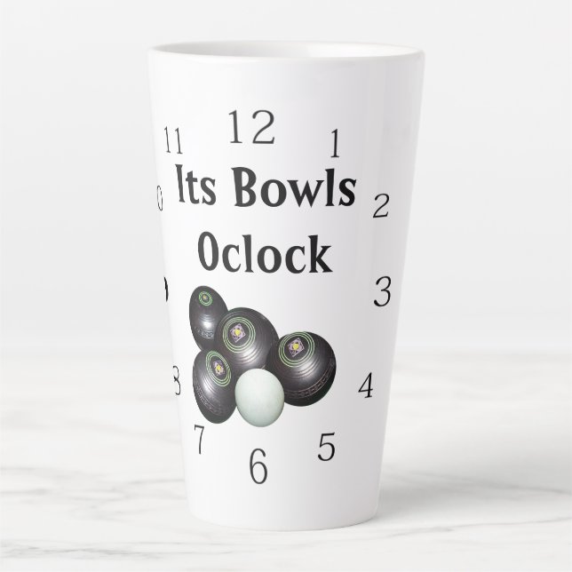 Its Lawn Bowls Oclock, Latte Mug (Front)