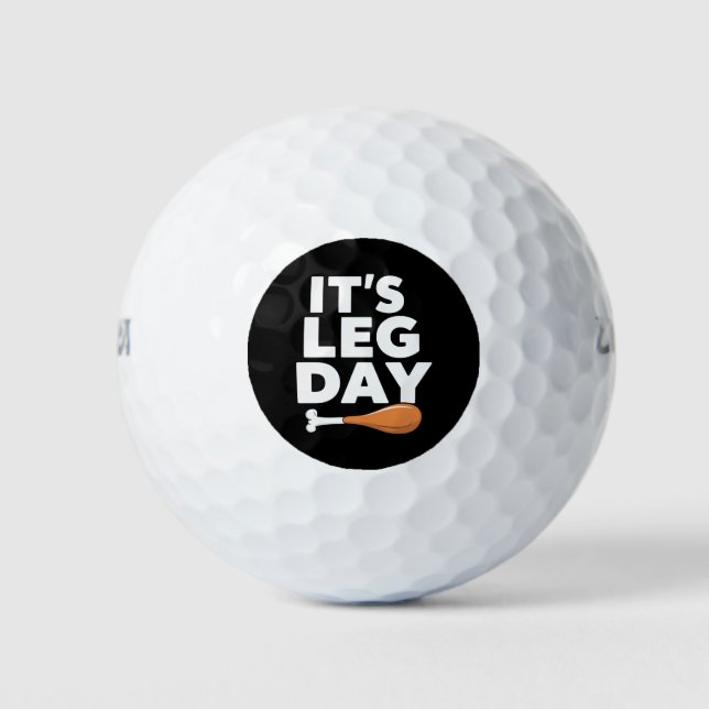 It's Leg Day Funny Turkey Thanksgiving Golf Balls (Front)
