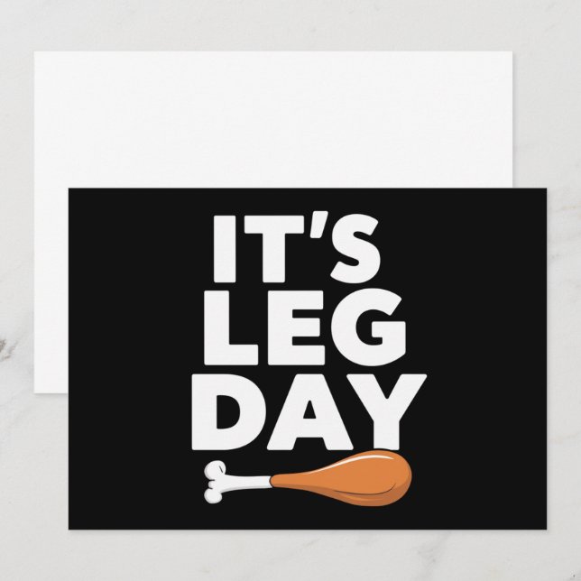 It's Leg Day Funny Turkey Thanksgiving Invitation (Front/Back)
