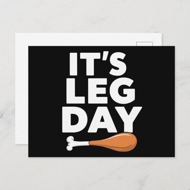It's Leg Day Funny Turkey Thanksgiving Postcard (Front/Back)
