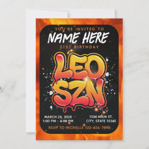 It's Leo Season Zodiac Birthday Invitation