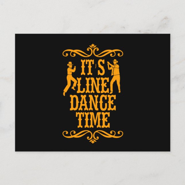 Its Line Dance Line Dancing Music Cowboy Gift Postcard (Front)