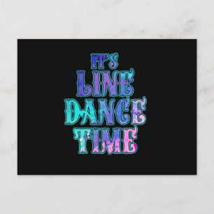 Its Line Dance Time Line Dancing Rodeo Boots Gift Postcard