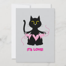 IT'S LOVE! - Funny Black Cat Greeting Card