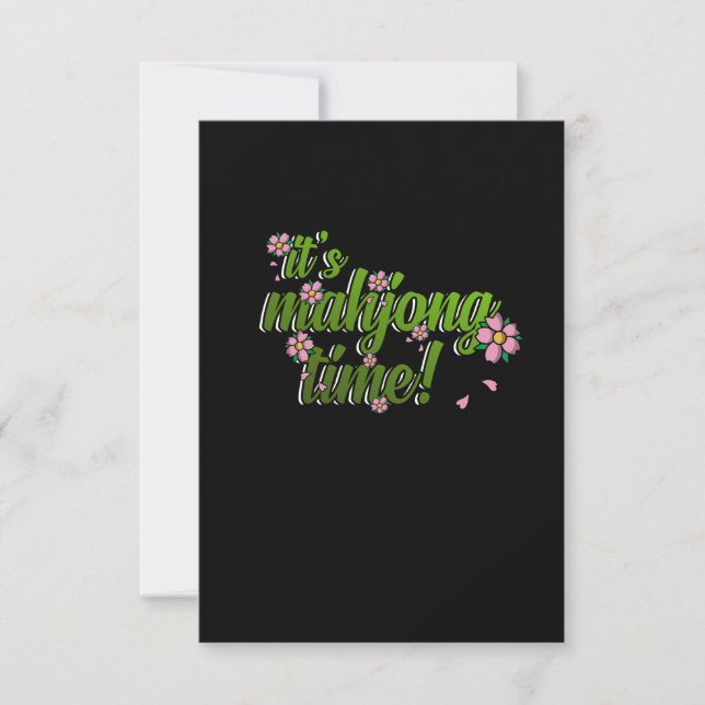 It's Mahjong Time Game Mahjong Player Games RSVP Card (Front)