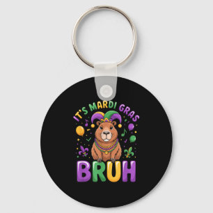 Its Mardi Gras Bruh Capybara Funny Carnival Party  Key Ring