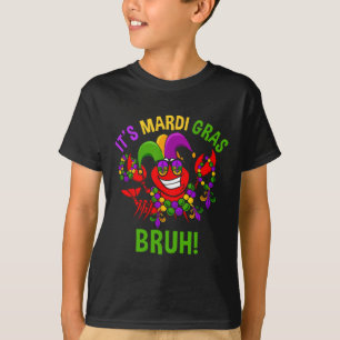 It's Mardi Gras Bruh Dabbing Crawfish Carnival Kid T-Shirt