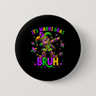 It's Mardi Gras Bruh Dabbing Leprechaun Jester New 6 Cm Round Badge