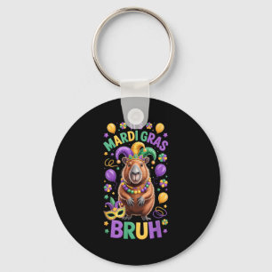 Its Mardi Gras Bruh Meme Capybara Mardi Gras Key Ring