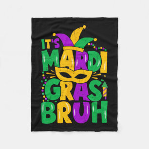It's Mardi Gras Bruh Teens Boys Mardi Gras Party M Fleece Blanket