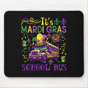 It's Mardi Gras School Bus Driver Team Costume Mas Mouse Mat