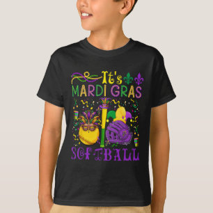 It's Mardi Gras Softll Player Team Costume Masked T-Shirt