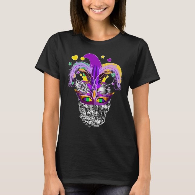 It's Mardi Gras When You're Dead Inside Jester Mas T-Shirt (Front)