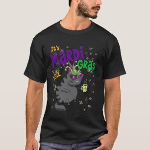 It's Mardi Gras Y'All Black Cat Coffee Lovers Mard T-Shirt