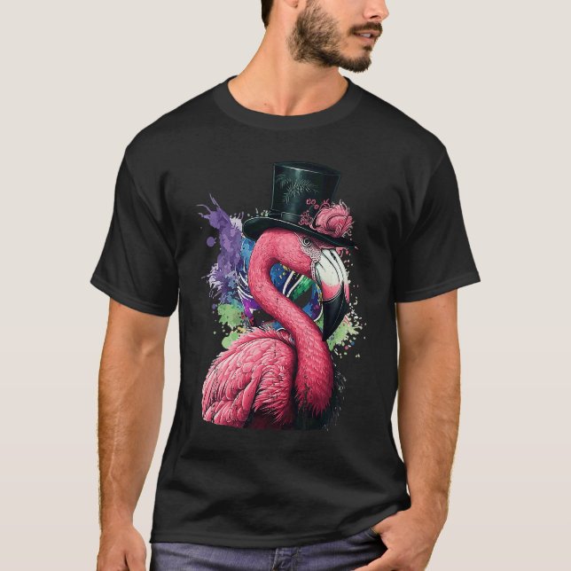 It's Mardi Gras Yall Carnival Party Cool Flamingo  T-Shirt (Front)
